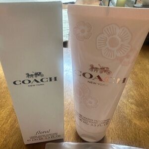 COACH cream full size lotion floral new bag